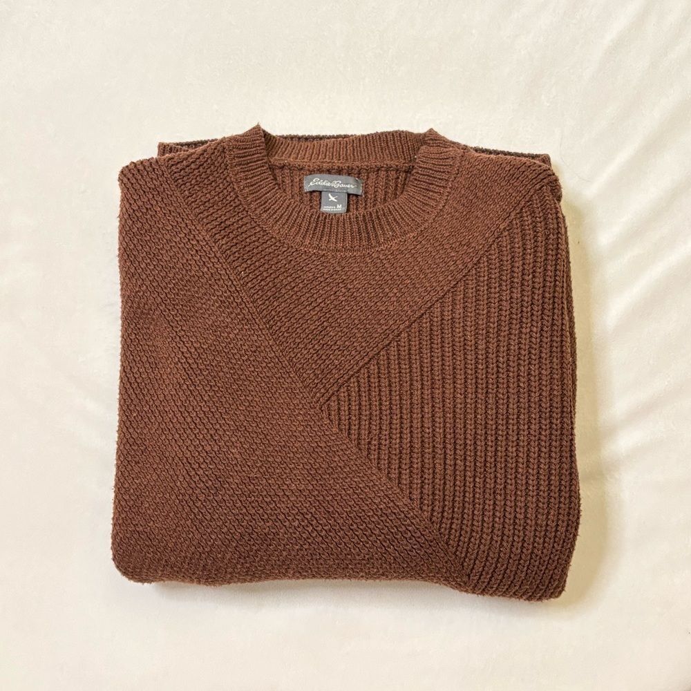 Eddie Bauer Women's Wool Blend Brown Crewneck Sweater